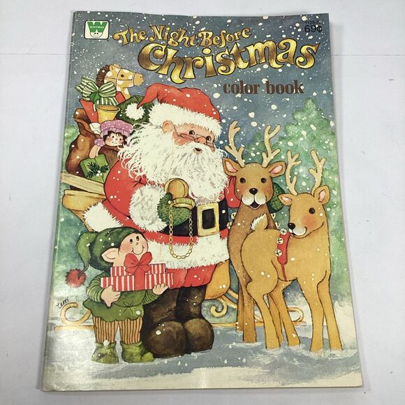 Vintage Whitman Coloring Book The Night Before Christmas 1980 - Picture 1 of 10